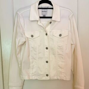 Tommy Bahama White Jean Jacket Minimalist Style